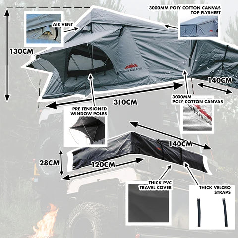 Ventura Extended Delexe 1.4 Roof Top Tent